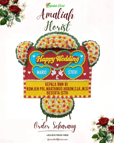 Karangan Papan Bunga Pernikahan di Mekartani